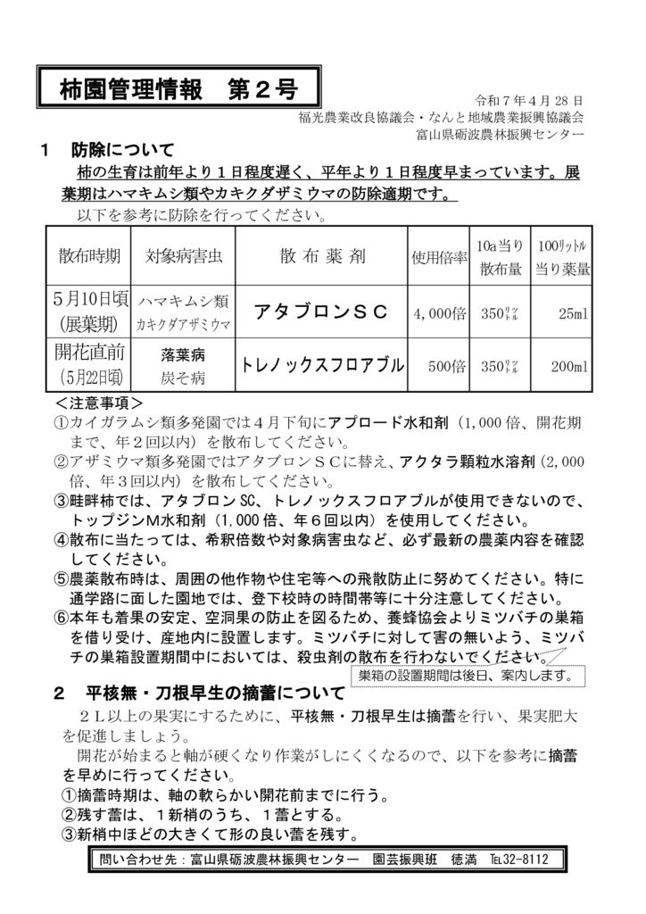 thumbnail of R7.04.28柿管理情報2号
