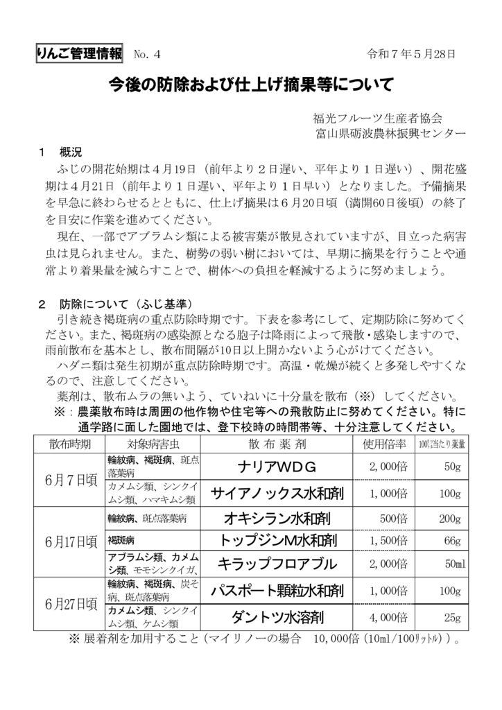thumbnail of R7.05.28りんご管理情報No4