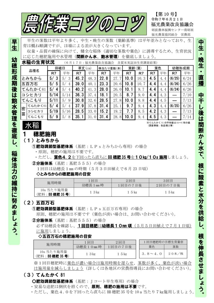 thumbnail of R7.06.19農作業コツのコツ【第１０号】