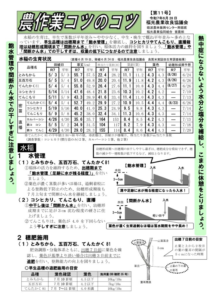 thumbnail of R7.06.26農作業コツのコツ【第１１号】