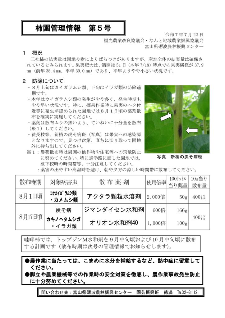 thumbnail of R7.07.22柿管理情報5号